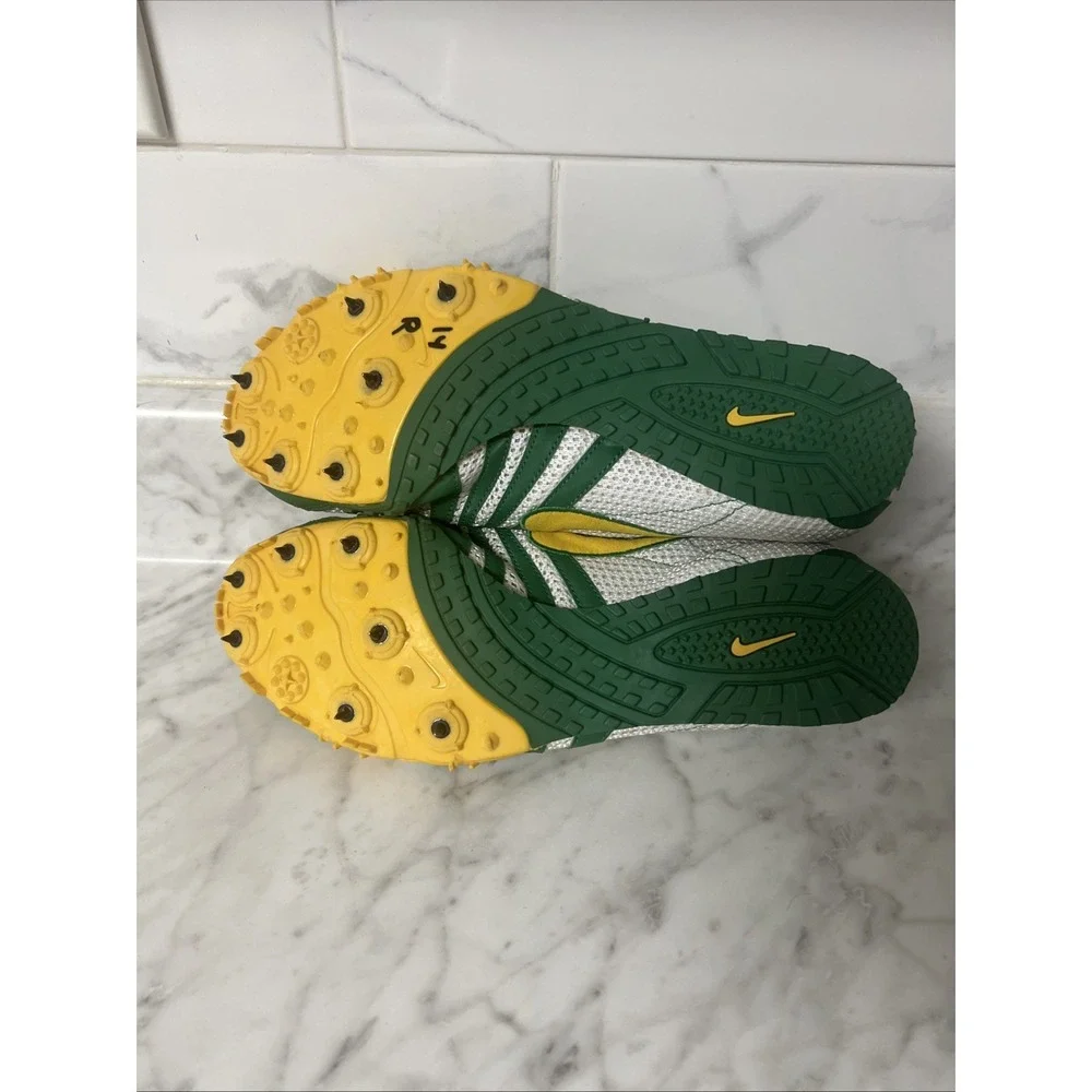 Nike Men 10 Rival D Plus III Track & Field Spike Shoes 314285-171‎ Green Yellow